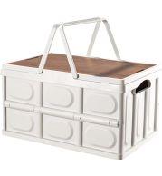 Folding Box 55Ltr – Large Collapsible Storage Bin 60x40x33cm, 30kg Heavy Duty Capacity | Ventilated Side Walls, Stackable Interlocking | UAE Garage Warehouse Tool Organization Professional